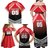 Custom Rugby Tonga MMT Family Matching Off Shoulder Maxi Dress and Hawaiian Shirt Mana O Tonga - Polynesian Pride