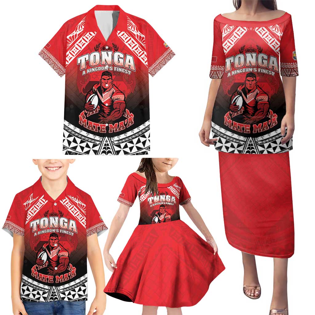 Custom Rugby Tonga MMT Family Matching Puletasi and Hawaiian Shirt Mana O Tonga - Polynesian Pride