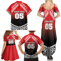 Custom Rugby Tonga MMT Family Matching Summer Maxi Dress and Hawaiian Shirt Mana O Tonga - Polynesian Pride