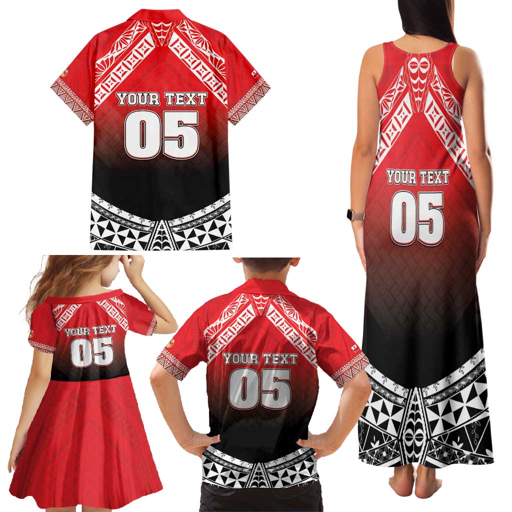 Custom Rugby Tonga MMT Family Matching Tank Maxi Dress and Hawaiian Shirt Mana O Tonga - Polynesian Pride