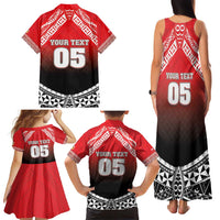 Custom Rugby Tonga MMT Family Matching Tank Maxi Dress and Hawaiian Shirt Mana O Tonga - Polynesian Pride