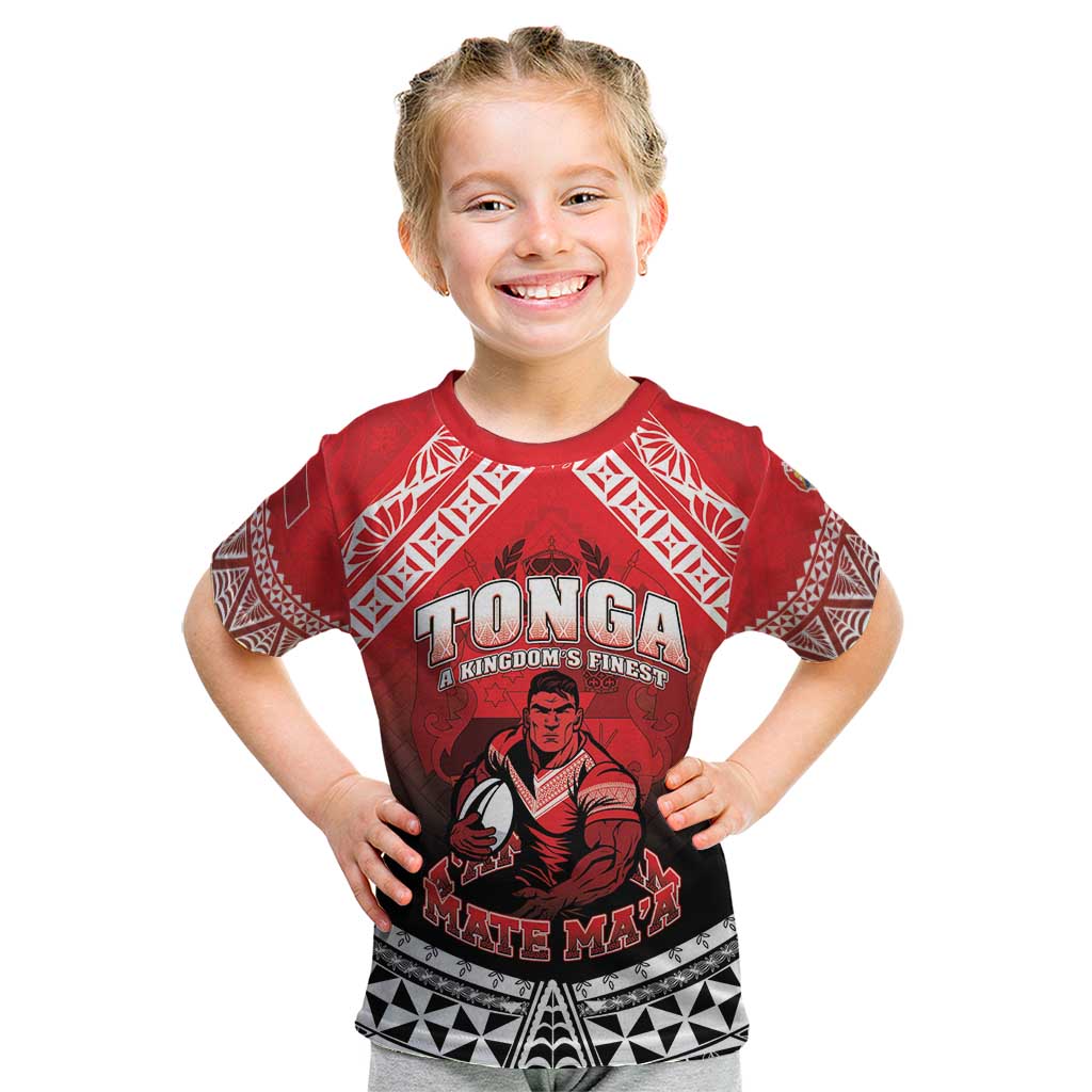Custom Rugby Tonga MMT Kid T Shirt Mana O Tonga - Polynesian Pride
