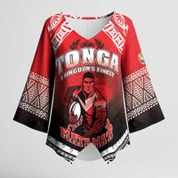 Custom Rugby Tonga MMT Kimono Sleeve Blouse Mana O Tonga - Polynesian Pride
