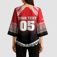 Custom Rugby Tonga MMT Kimono Sleeve Blouse Mana O Tonga - Polynesian Pride