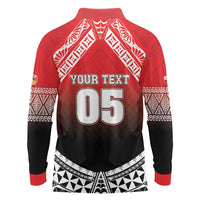 Custom Rugby Tonga MMT Long Sleeve Polo Shirt Mana O Tonga - Polynesian Pride