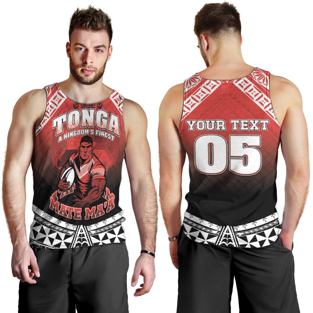 Custom Rugby Tonga MMT Men Tank Top Mana O Tonga - Polynesian Pride