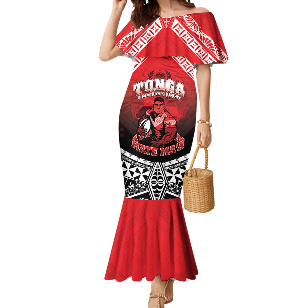 Custom Rugby Tonga MMT Mermaid Dress Mana O Tonga - Polynesian Pride