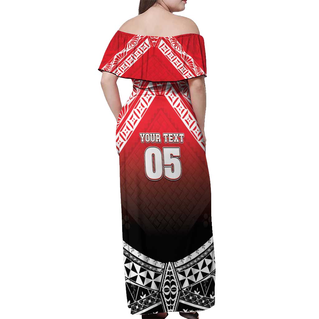 Custom Rugby Tonga MMT Off Shoulder Maxi Dress Mana O Tonga - Polynesian Pride