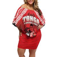 Custom Rugby Tonga MMT Off Shoulder Short Dress Mana O Tonga - Polynesian Pride