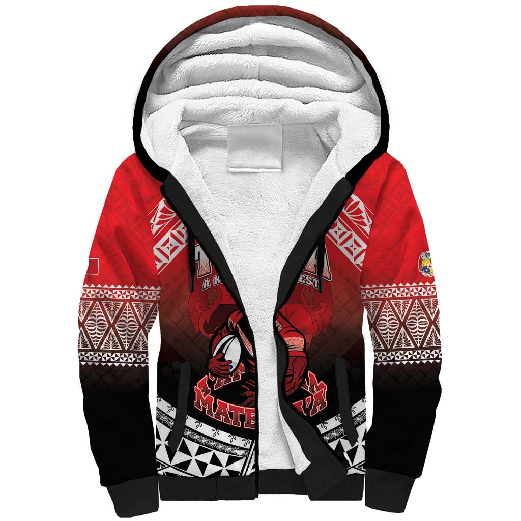 Custom Rugby Tonga MMT Sherpa Hoodie Mana O Tonga - Polynesian Pride