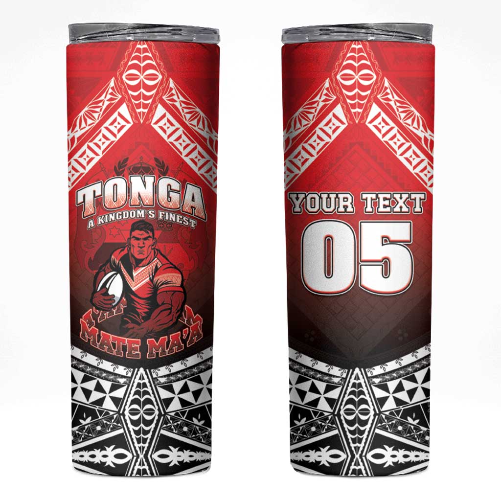 Custom Rugby Tonga MMT Skinny Tumbler Mana O Tonga - Polynesian Pride