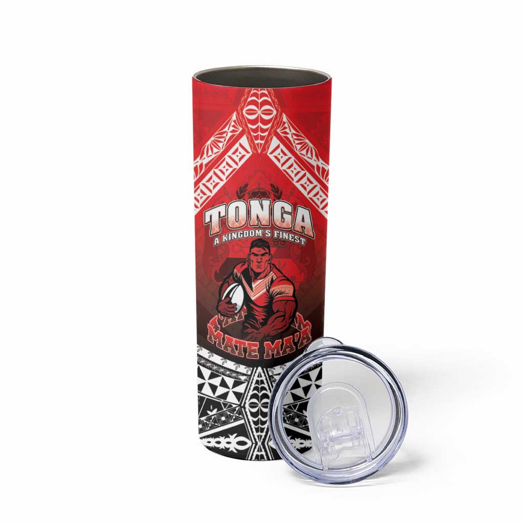 Custom Rugby Tonga MMT Skinny Tumbler Mana O Tonga - Polynesian Pride