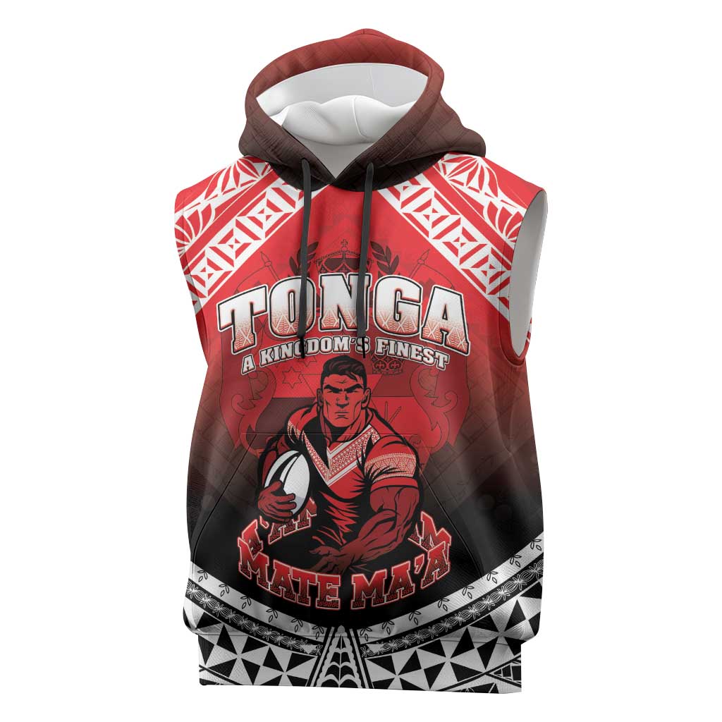 Custom Rugby Tonga MMT Sleeveless Hoodie Mana O Tonga - Polynesian Pride