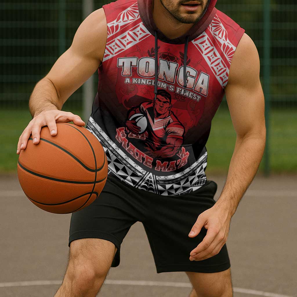 Custom Rugby Tonga MMT Sleeveless Hoodie Mana O Tonga - Polynesian Pride