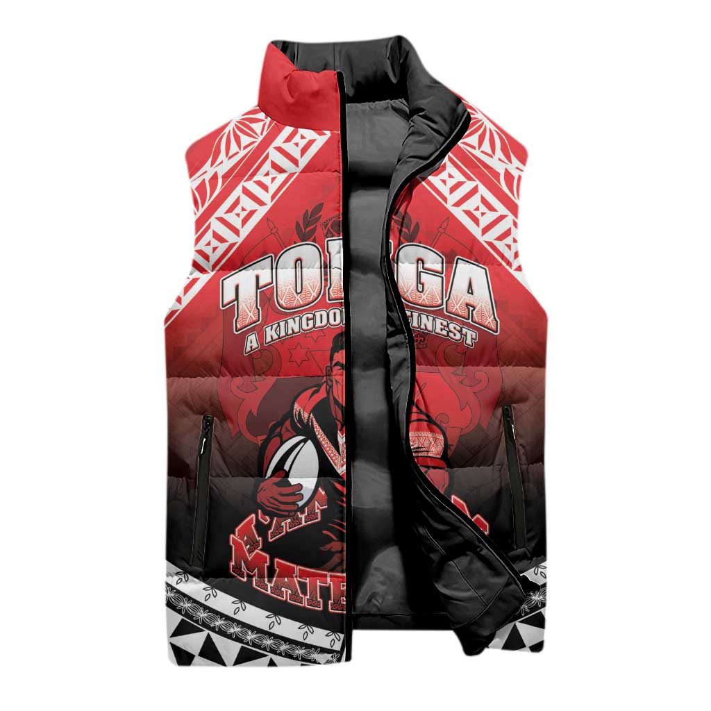 Custom Rugby Tonga MMT Sleeveless Puffer Jacket Mana O Tonga - Polynesian Pride