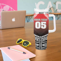 Custom Rugby Tonga MMT Tumbler With Handle Mana O Tonga - Polynesian Pride