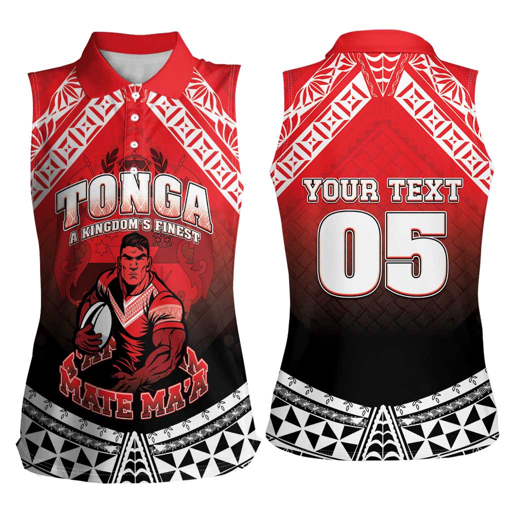 Custom Rugby Tonga MMT Women Sleeveless Polo Shirt Mana O Tonga - Polynesian Pride
