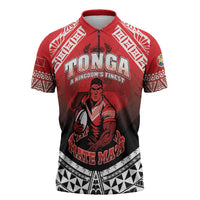 Custom Rugby Tonga MMT Zipper Polo Shirt Mana O Tonga - Polynesian Pride