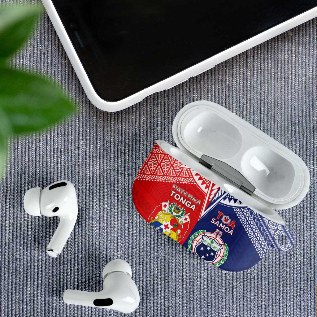 Rugby Samoa And Tonga AirPods Case Toa Samoa With Mate Maa - Polynesian Pride