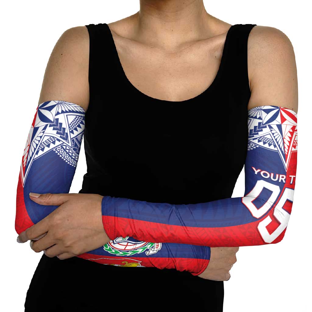 Custom Rugby Samoa And Tonga Arm Sleeves Toa Samoa With Mate Maa - Polynesian Pride