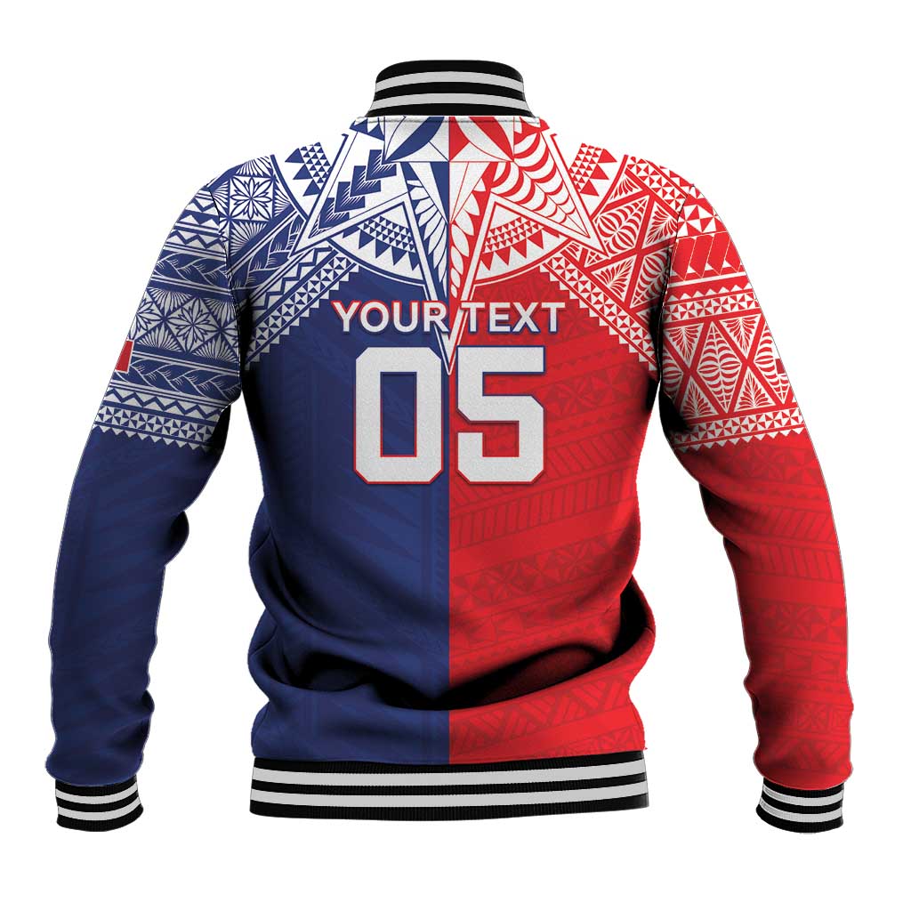 Custom Rugby Samoa And Tonga Baseball Jacket Toa Samoa With Mate Maa - Polynesian Pride
