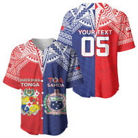 Custom Rugby Samoa And Tonga Baseball Jersey Toa Samoa With Mate Maa - Polynesian Pride