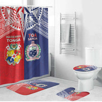 Rugby Samoa And Tonga Bathroom Set Toa Samoa With Mate Maa - Polynesian Pride