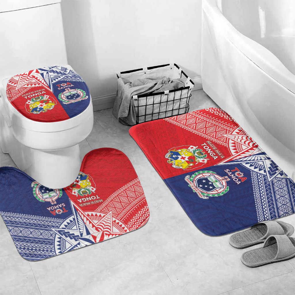 Rugby Samoa And Tonga Bathroom Set Toa Samoa With Mate Maa - Polynesian Pride