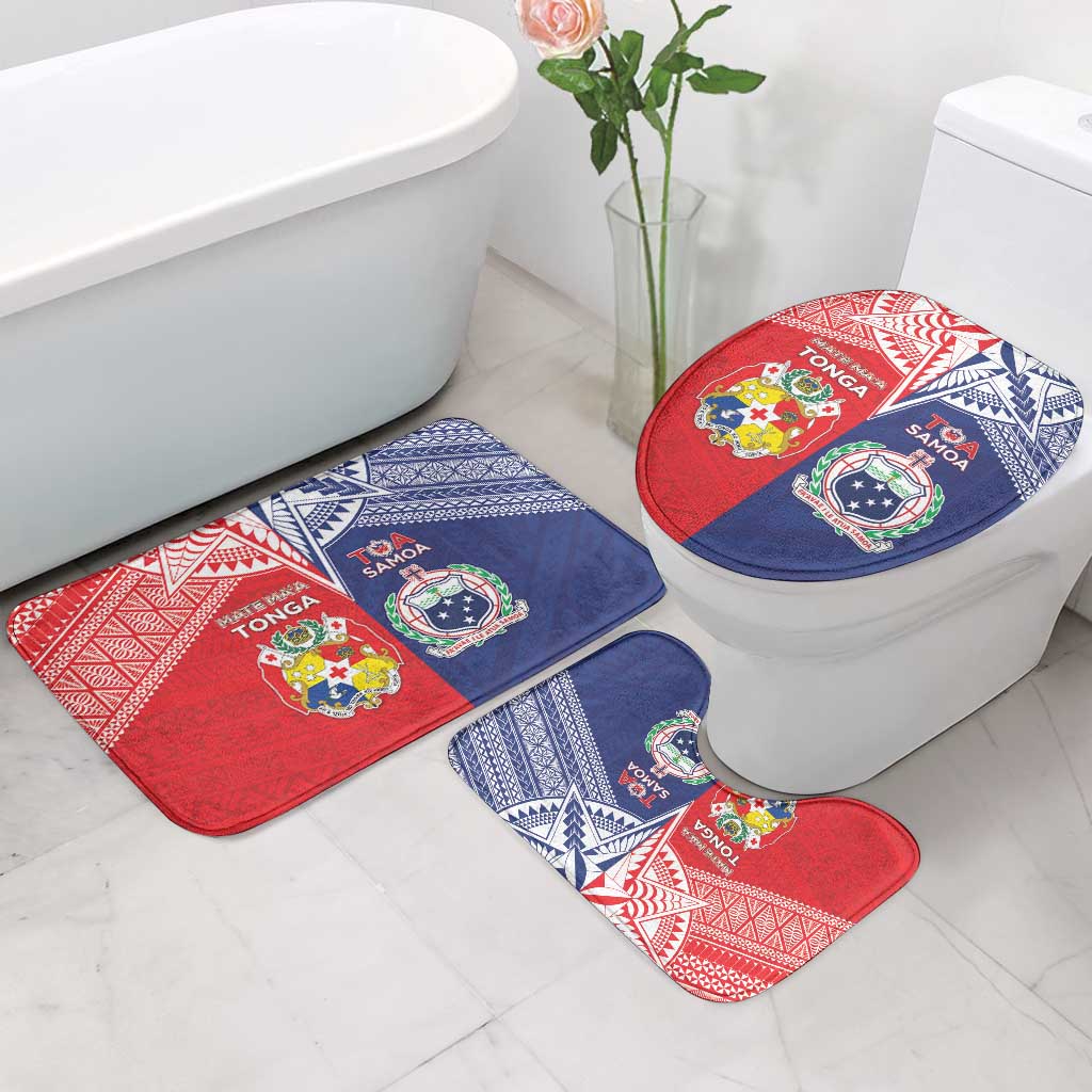 Rugby Samoa And Tonga Bathroom Set Toa Samoa With Mate Maa - Polynesian Pride