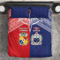 Rugby Samoa And Tonga Bedding Set Toa Samoa With Mate Maa - Polynesian Pride