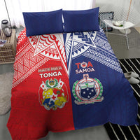 Rugby Samoa And Tonga Bedding Set Toa Samoa With Mate Maa - Polynesian Pride
