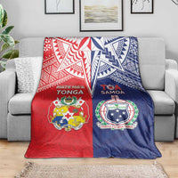Rugby Samoa And Tonga Blanket Toa Samoa With Mate Maa - Polynesian Pride