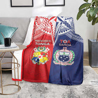 Rugby Samoa And Tonga Blanket Toa Samoa With Mate Maa - Polynesian Pride