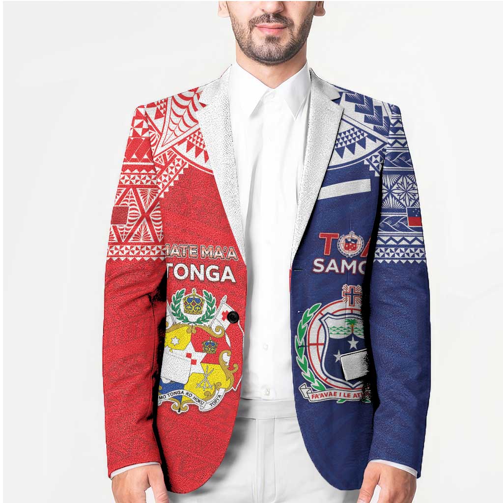Custom Rugby Samoa And Tonga Blazer Toa Samoa With Mate Maa - Polynesian Pride