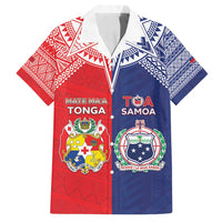 Custom Rugby Samoa And Tonga Family Matching Long Sleeve Bodycon Dress and Hawaiian Shirt Toa Samoa With Mate Maa - Polynesian Pride