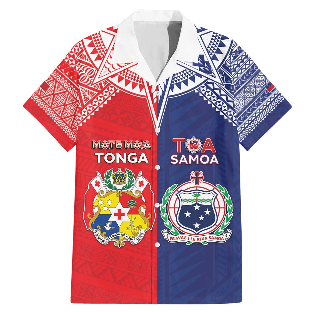 Custom Rugby Samoa And Tonga Family Matching Mermaid Dress and Hawaiian Shirt Toa Samoa With Mate Maa - Polynesian Pride