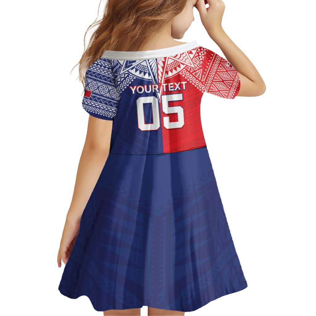 Custom Rugby Samoa And Tonga Family Matching Off Shoulder Short Dress and Hawaiian Shirt Toa Samoa With Mate Maa - Polynesian Pride