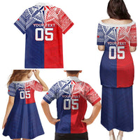 Custom Rugby Samoa And Tonga Family Matching Puletasi and Hawaiian Shirt Toa Samoa With Mate Maa - Polynesian Pride