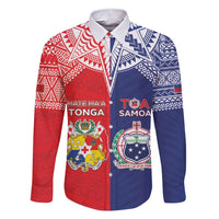 Custom Rugby Samoa And Tonga Family Matching Short Sleeve Bodycon Dress and Hawaiian Shirt Toa Samoa With Mate Maa - Polynesian Pride