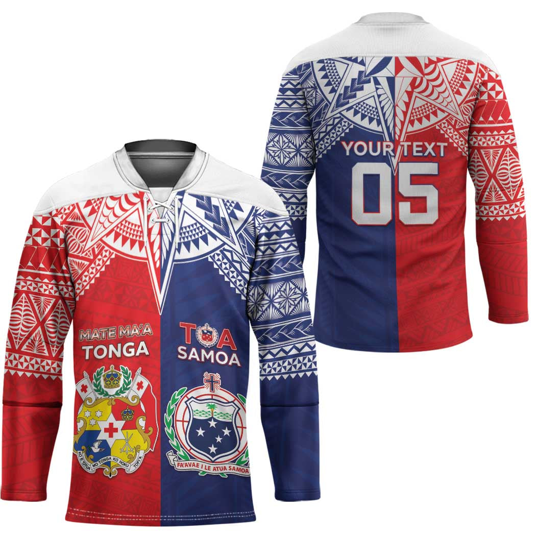 Custom Rugby Samoa And Tonga Hockey Jersey Toa Samoa With Mate Maa - Polynesian Pride