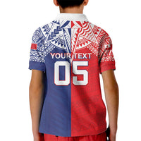 Custom Rugby Samoa And Tonga Kid Polo Shirt Toa Samoa With Mate Maa - Polynesian Pride