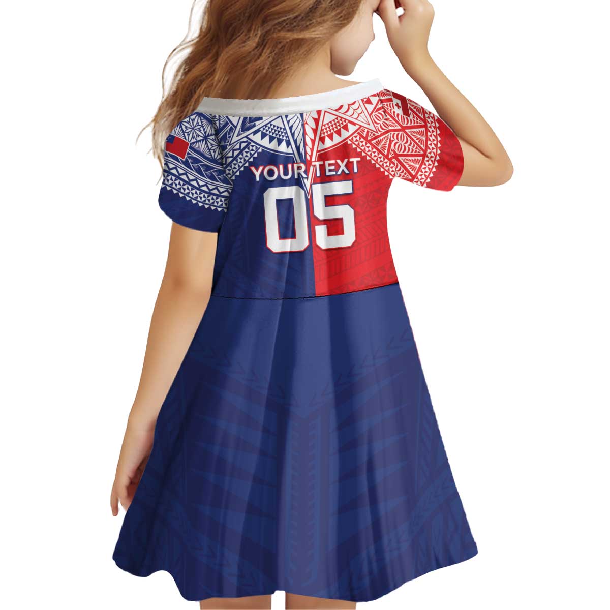 Custom Rugby Samoa And Tonga Kid Short Sleeve Dress Toa Samoa With Mate Maa - Polynesian Pride
