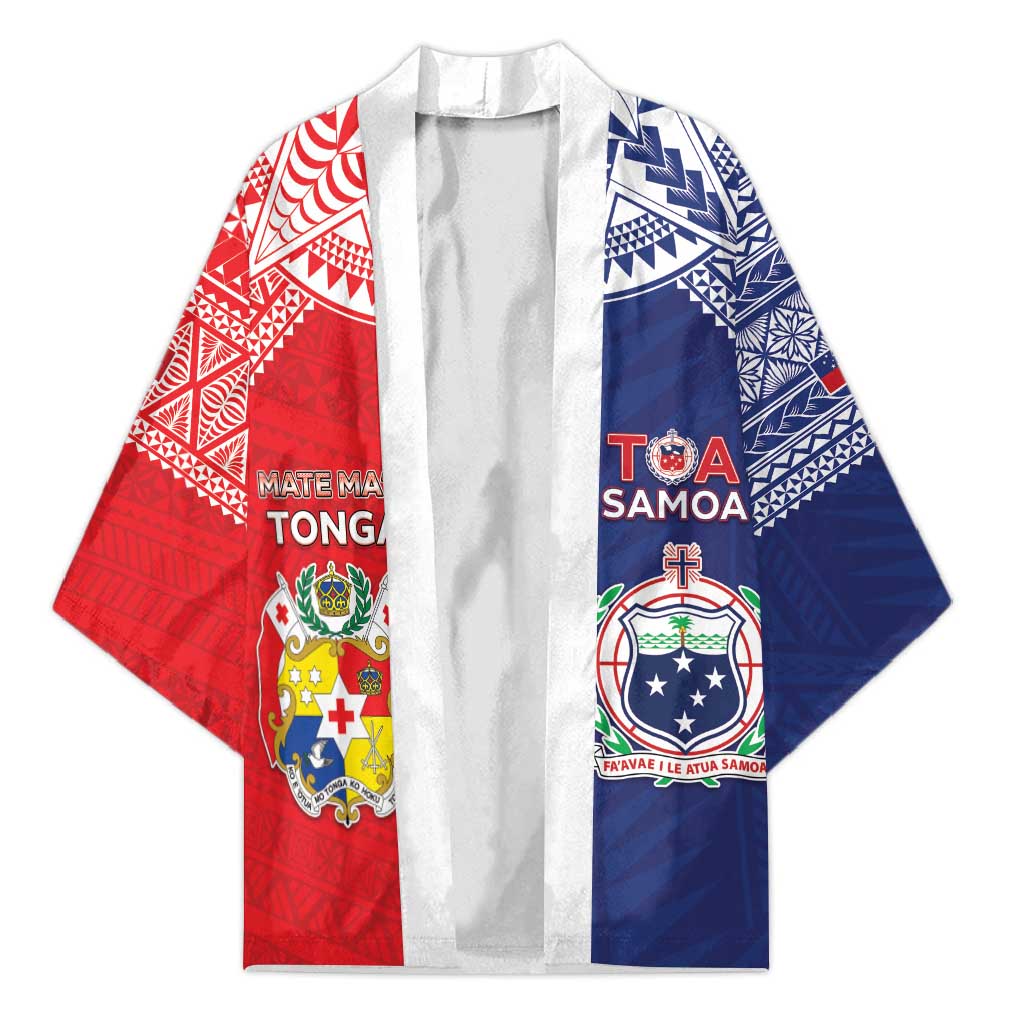 Custom Rugby Samoa And Tonga Kimono Toa Samoa With Mate Maa - Polynesian Pride