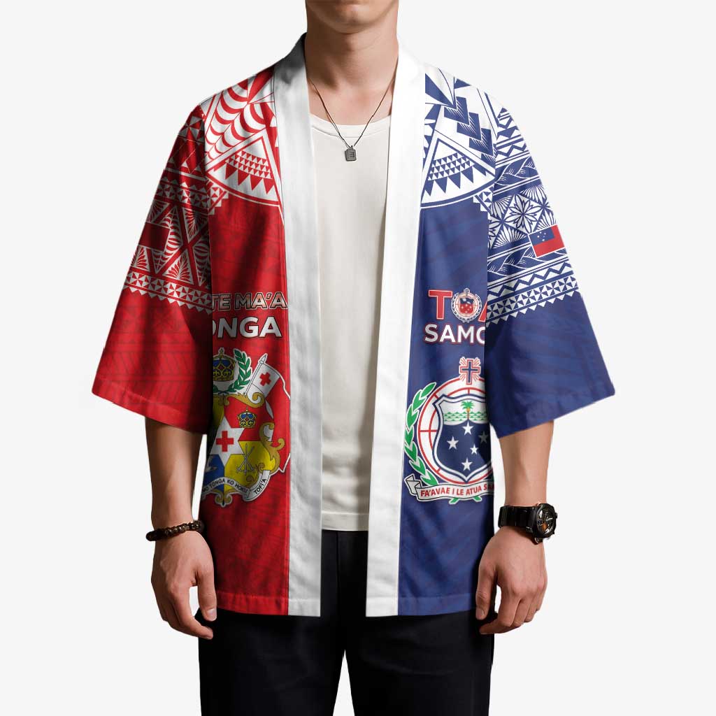 Custom Rugby Samoa And Tonga Kimono Toa Samoa With Mate Maa - Polynesian Pride