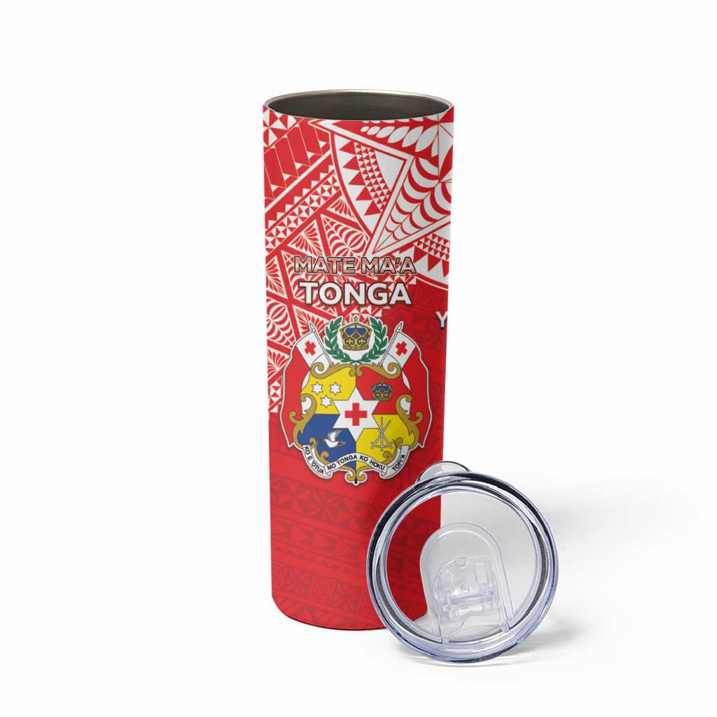 Custom Rugby Samoa And Tonga Skinny Tumbler Toa Samoa With Mate Maa - Polynesian Pride
