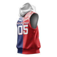 Custom Rugby Samoa And Tonga Sleeveless Hoodie Toa Samoa With Mate Maa - Polynesian Pride