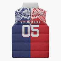 Custom Rugby Samoa And Tonga Sleeveless Puffer Jacket Toa Samoa With Mate Maa - Polynesian Pride