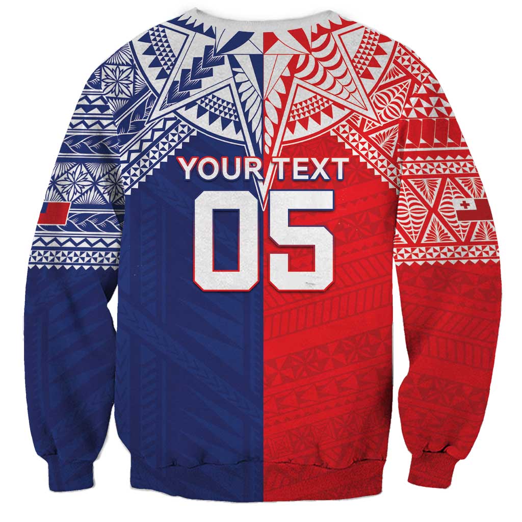 Custom Rugby Samoa And Tonga Sweatshirt Toa Samoa With Mate Maa - Polynesian Pride