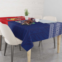 Rugby Samoa And Tonga Tablecloth Toa Samoa With Mate Maa - Polynesian Pride