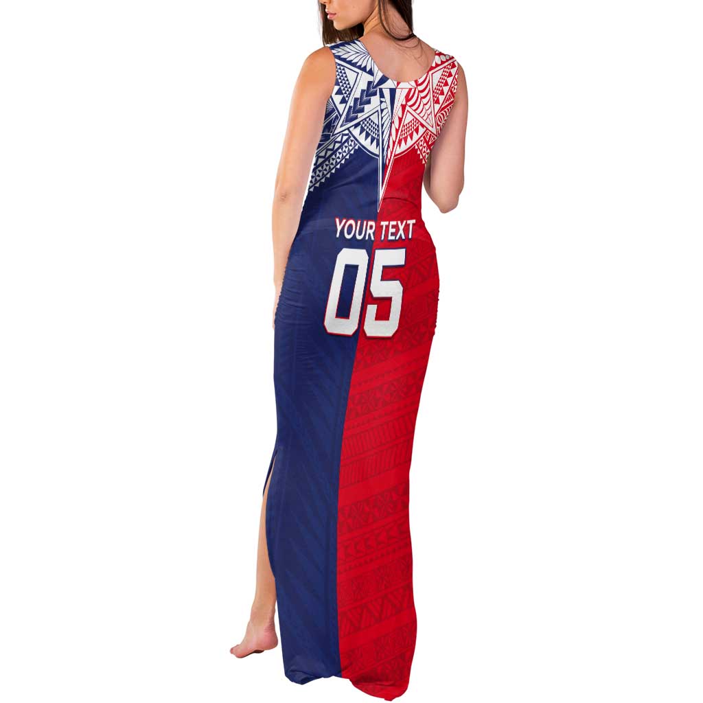 Custom Rugby Samoa And Tonga Tank Maxi Dress Toa Samoa With Mate Maa - Polynesian Pride